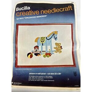 RARE Vintage Bucilla CREWEL Creative Needlecraft Kit #1822 “Childhood Memories”